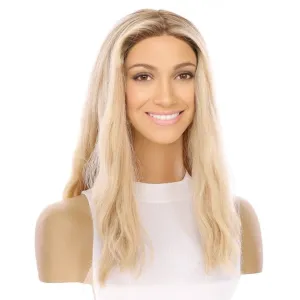 19" Nicole Silk Top Wig Platinum Blonde Wavy