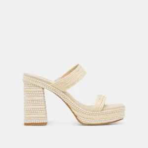 ALIYA PEARL HEELS VANILLA RAFFIA