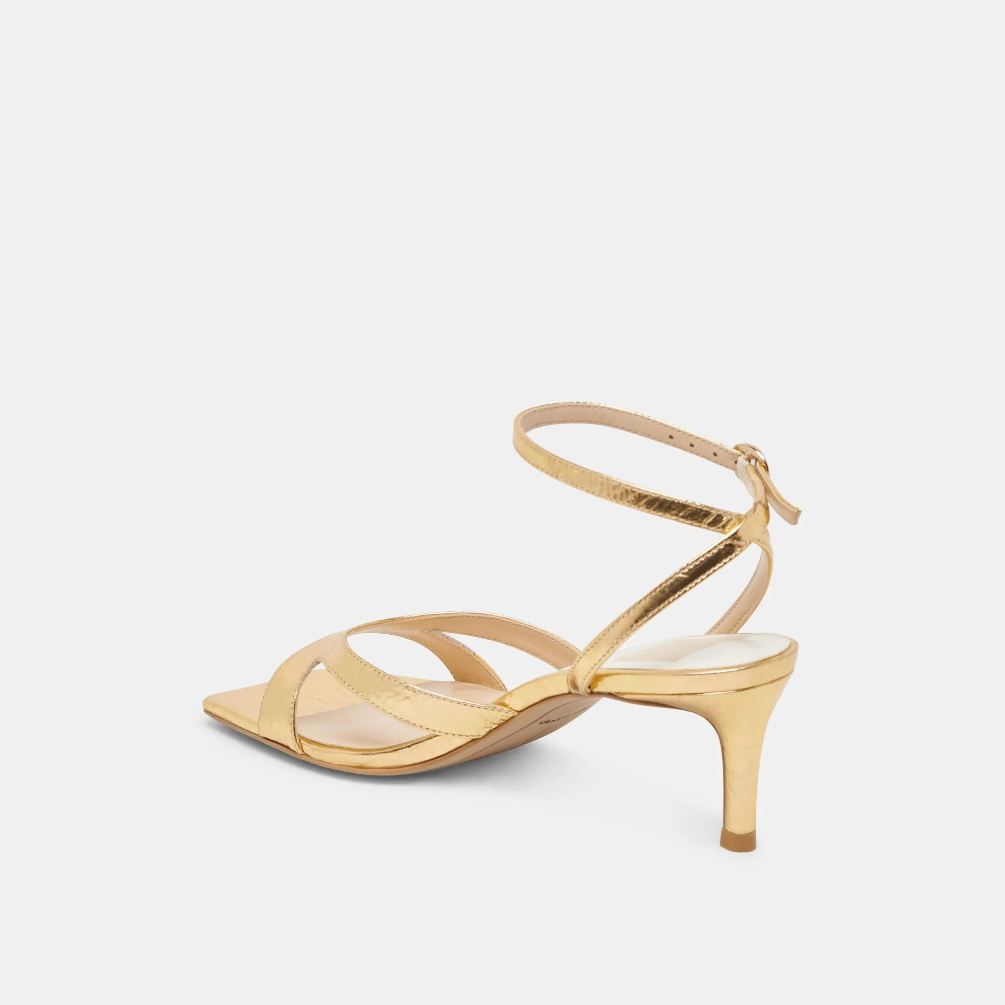 BECKI HEELS GOLD DISTRESSED LEATHER