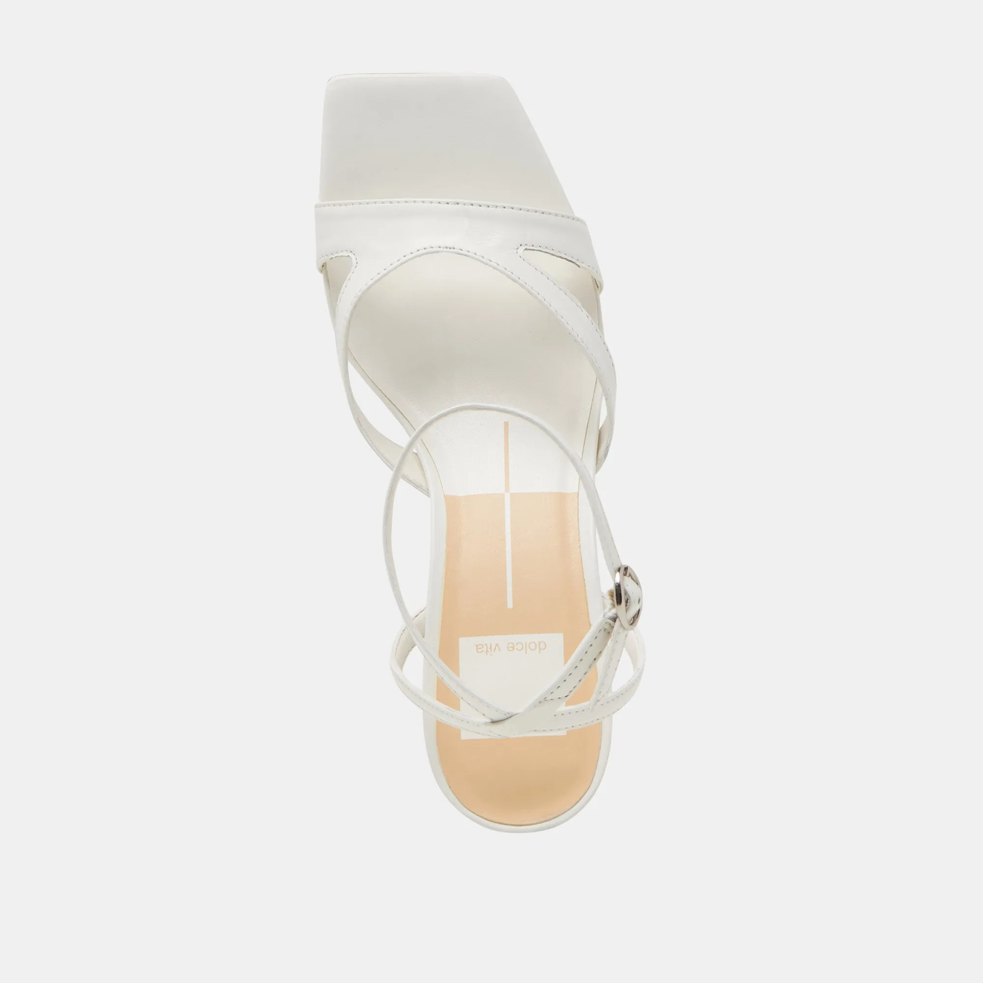 BECKI WIDE HEELS TRUE WHITE LEATHER