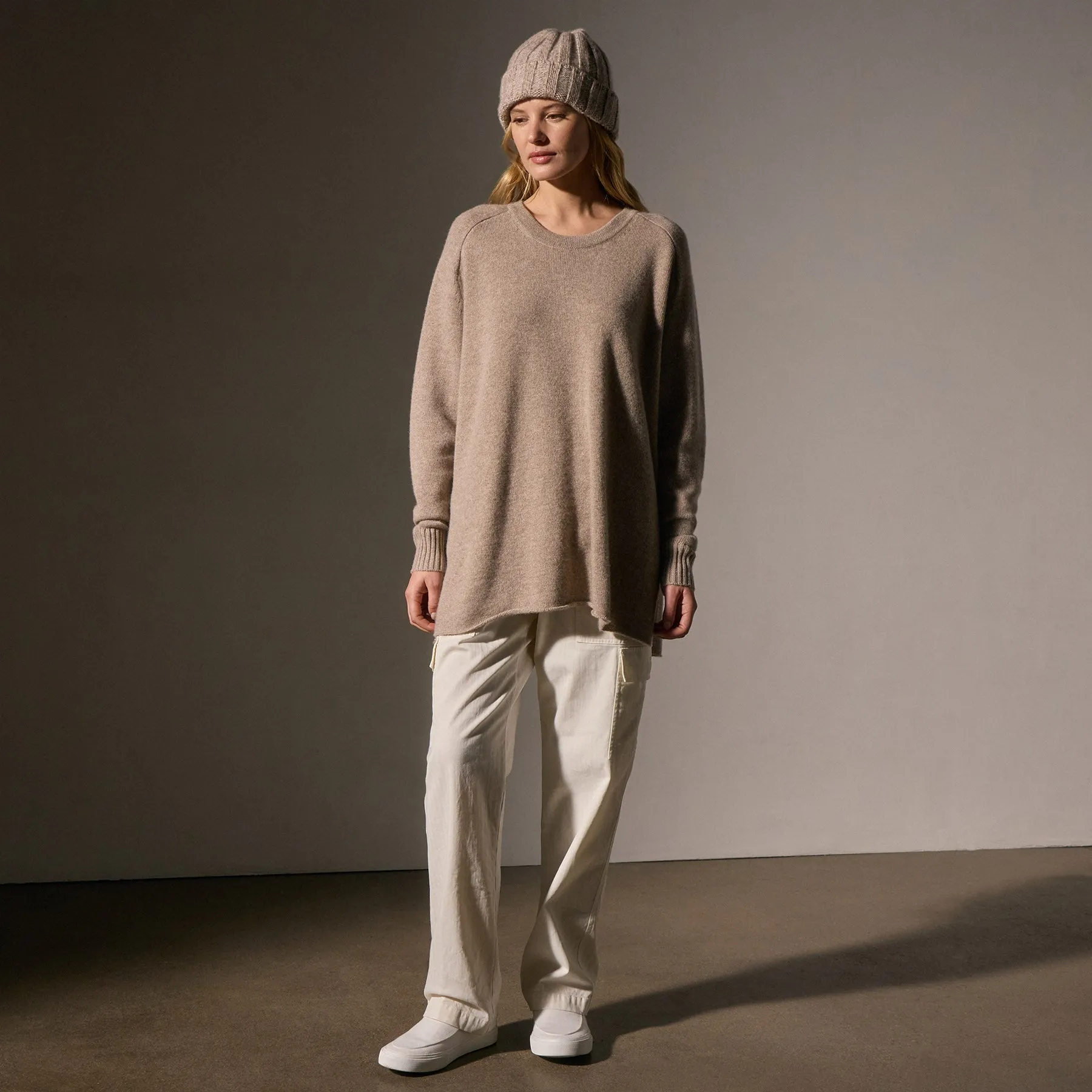 Cashmere Side Split Tunic - Coyote