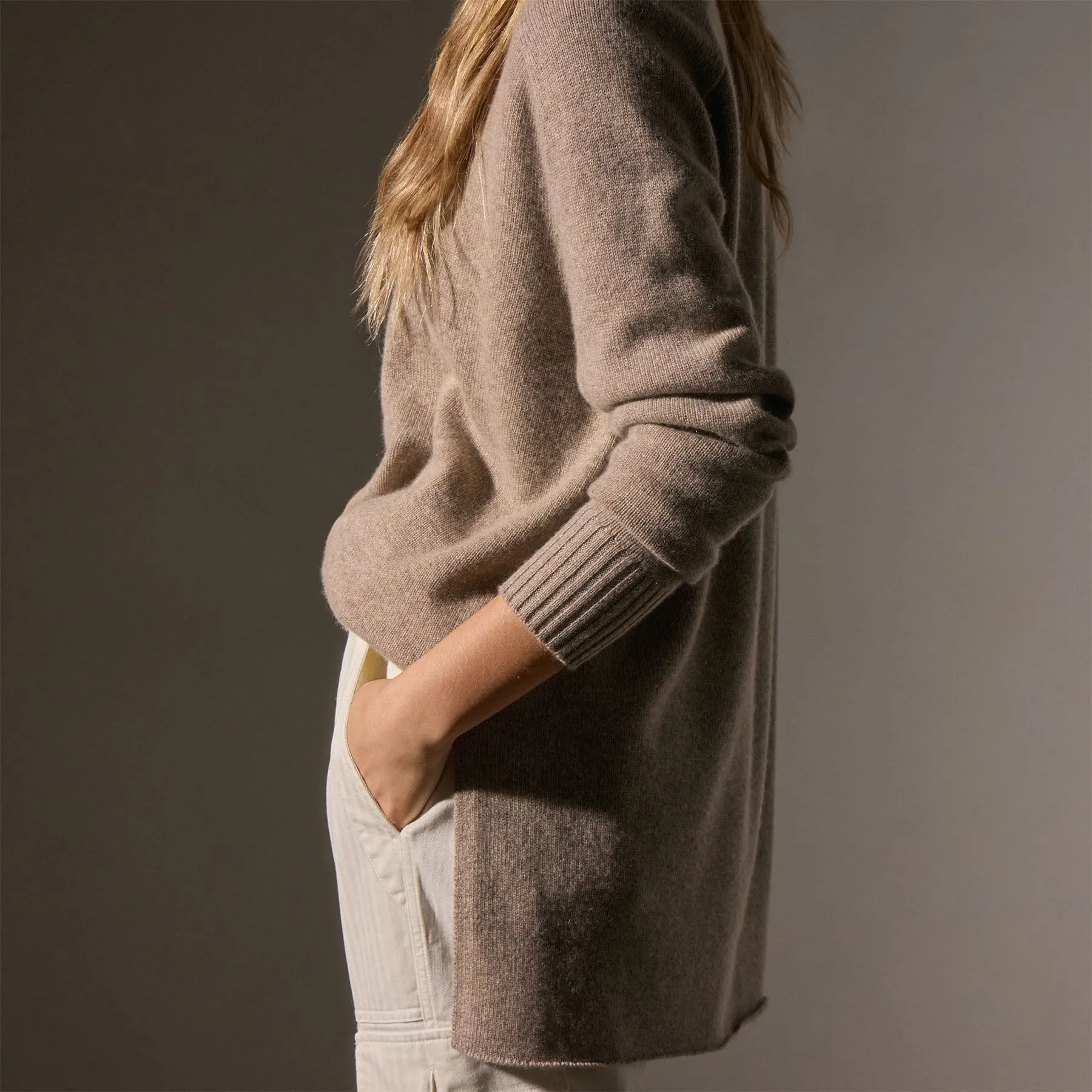 Cashmere Side Split Tunic - Coyote