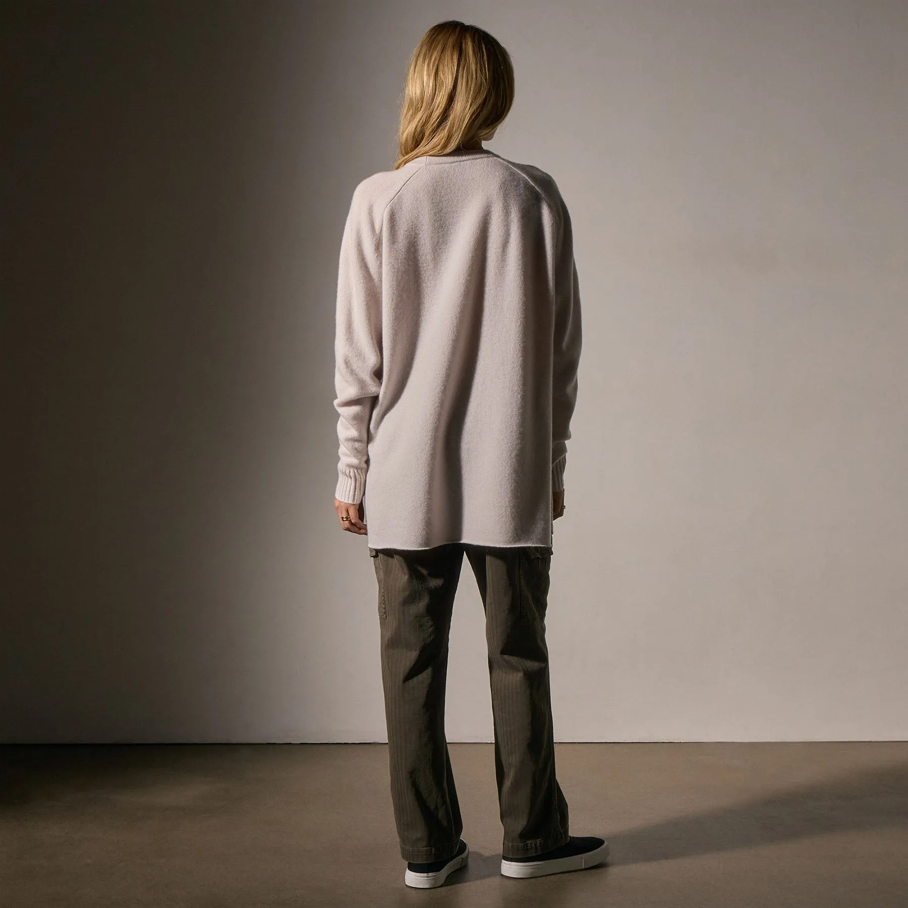 Cashmere Side Split Tunic - Pearl