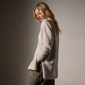 Cashmere Side Split Tunic - Pearl