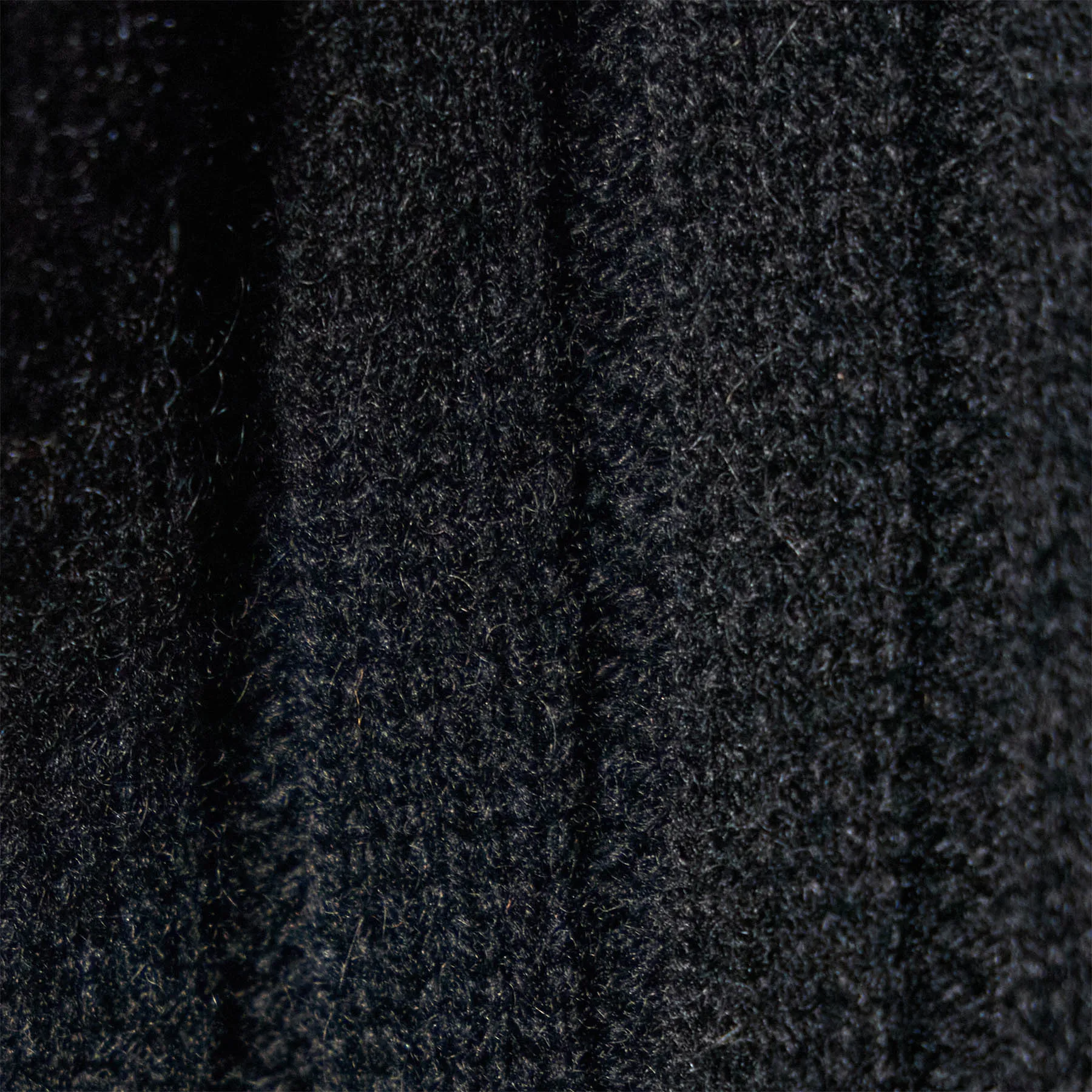 Cashmere Wide Ribbed Hoodie - Black