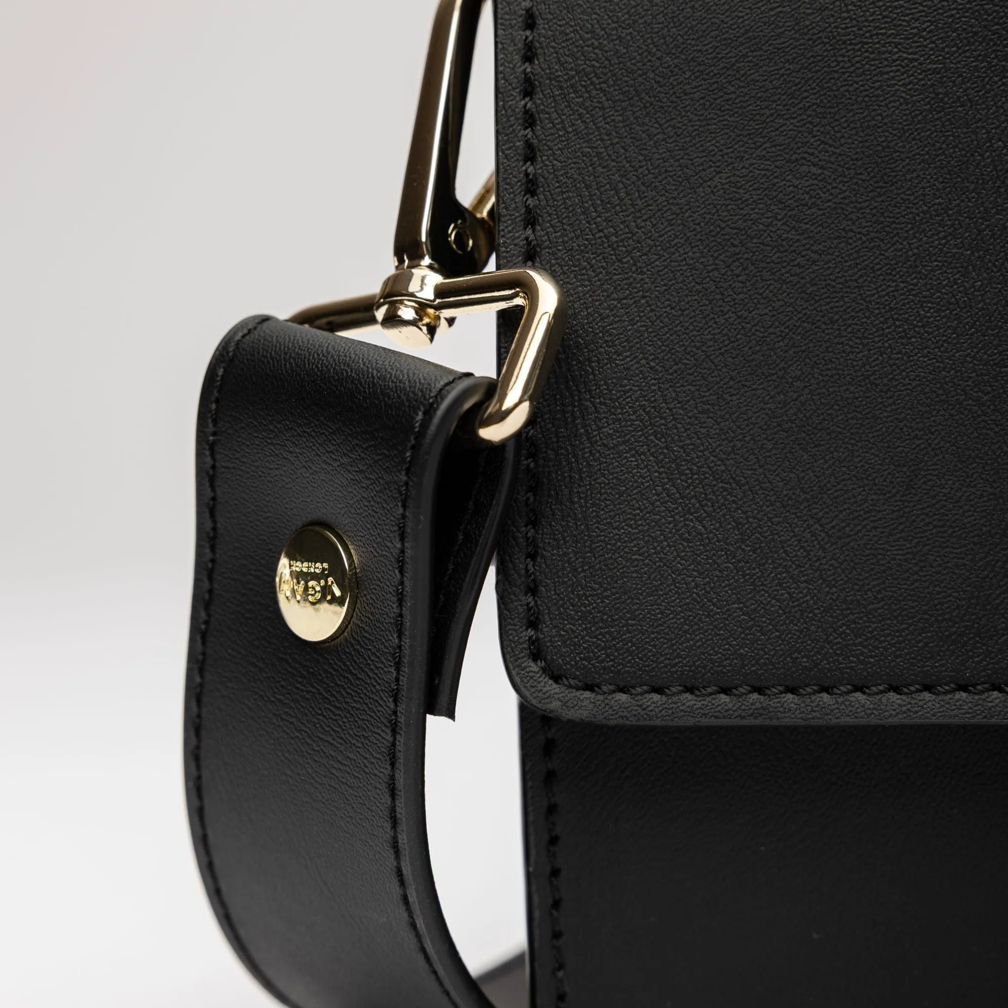 Coco Vegan Leather Tortoiseshell Crossbody Bag | Black