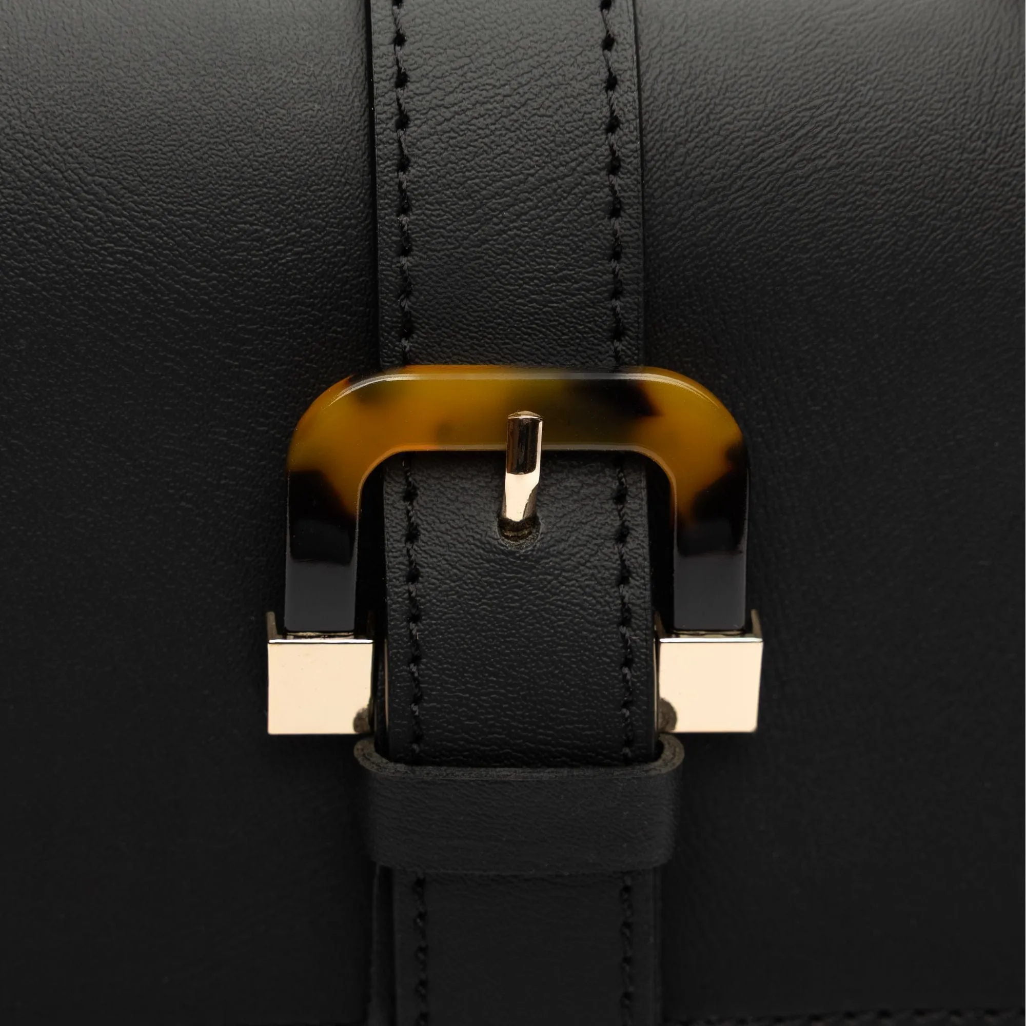 Coco Vegan Leather Tortoiseshell Crossbody Bag | Black