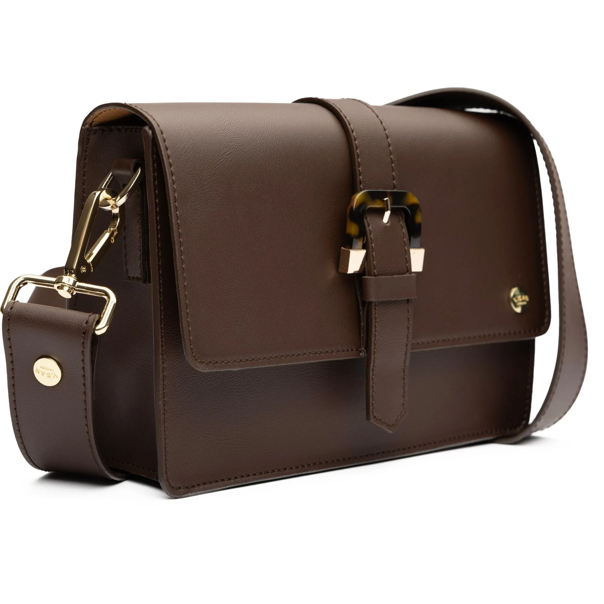 Coco Vegan Leather Tortoiseshell Crossbody Bag | Brown