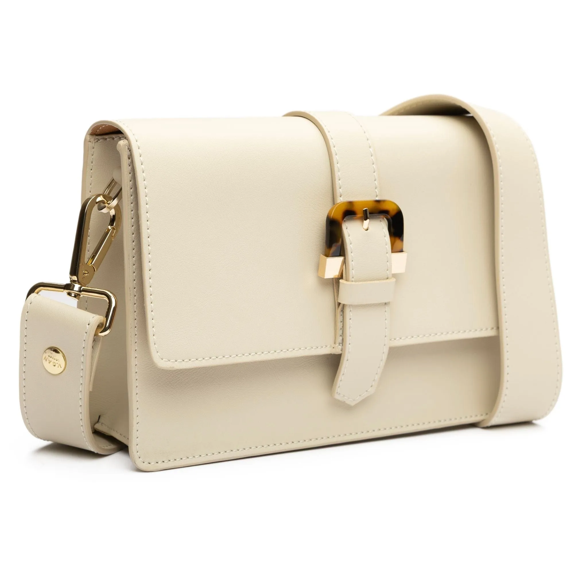 Coco Vegan Leather Tortoiseshell Crossbody Bag | Cream