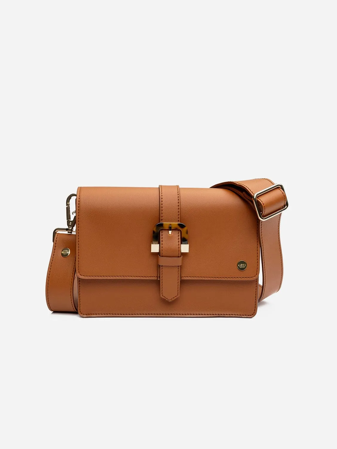 Coco Vegan Leather Tortoiseshell Crossbody Bag | Tan