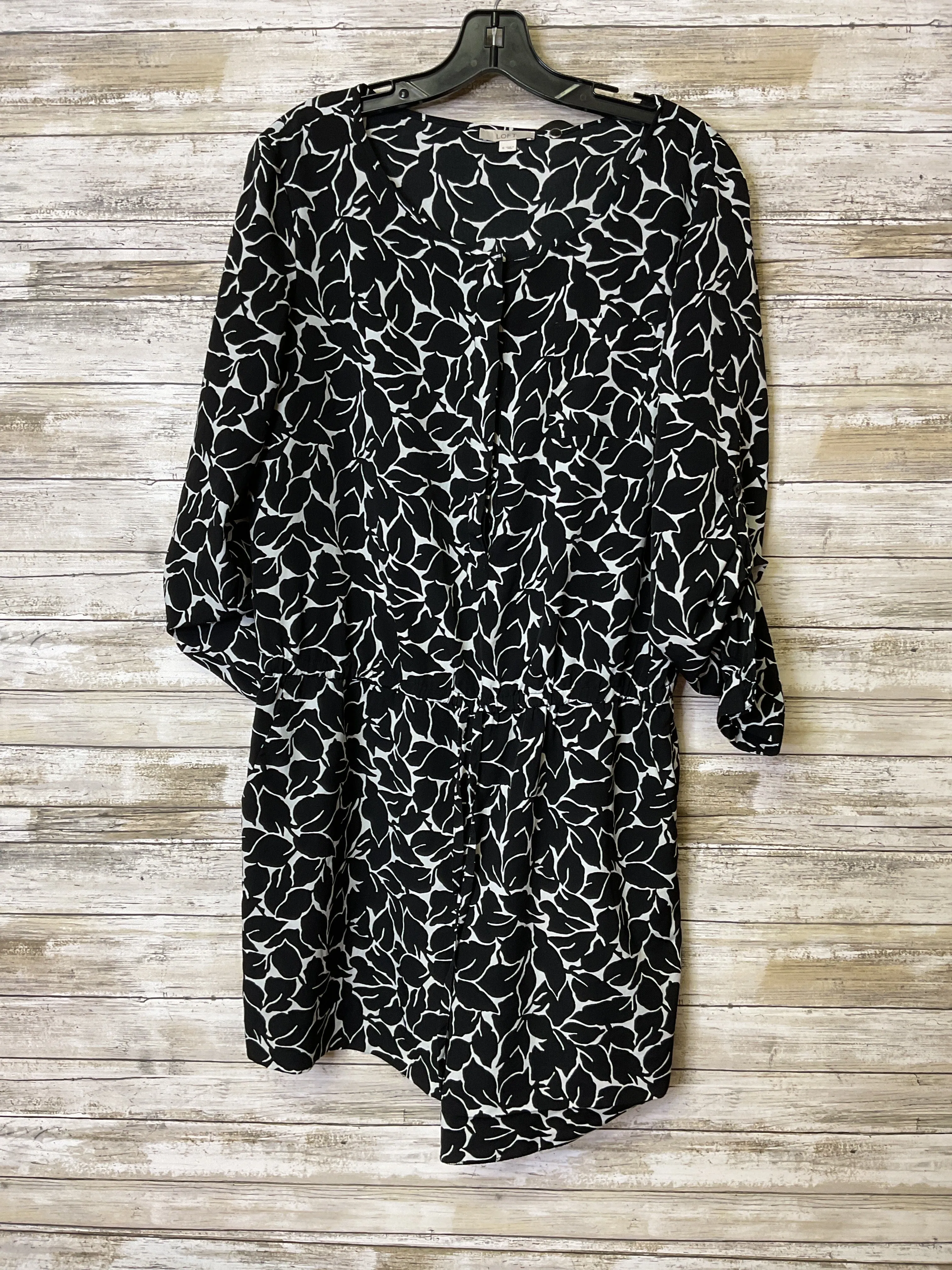 Dress Casual Midi By Loft In Black & White, Size:8