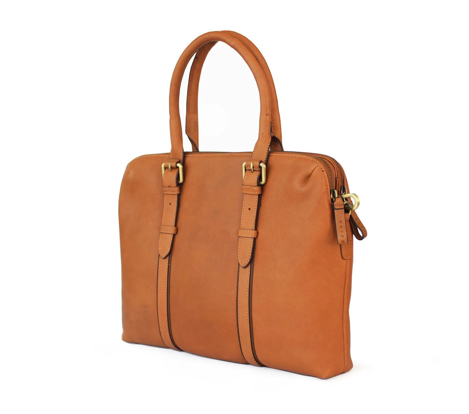 Dual Zip Laptop Bag Leather