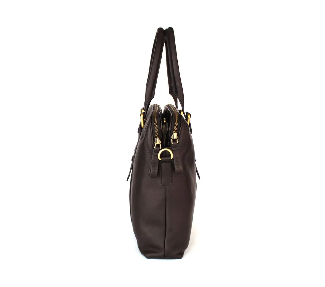 Dual Zip Laptop Bag Leather