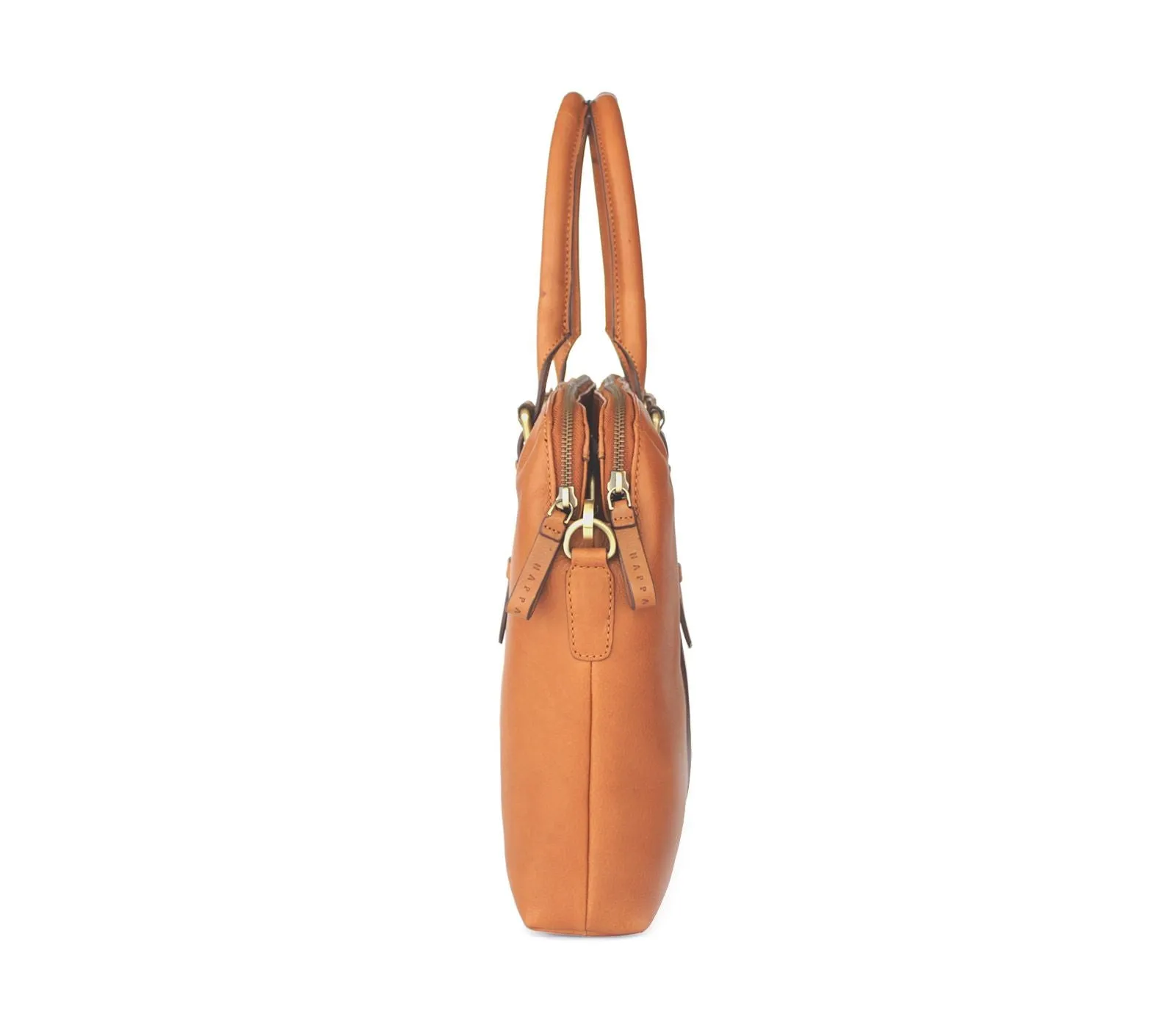 Dual Zip Laptop Bag Leather
