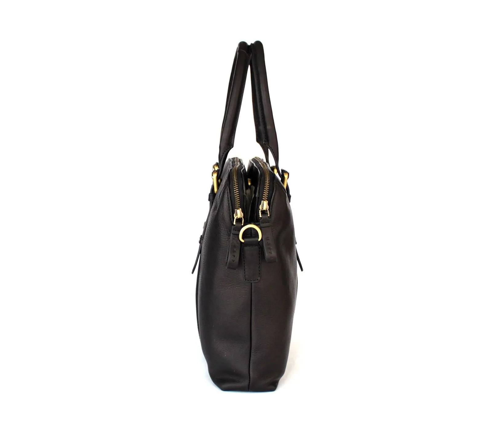Dual Zip Laptop Bag Leather