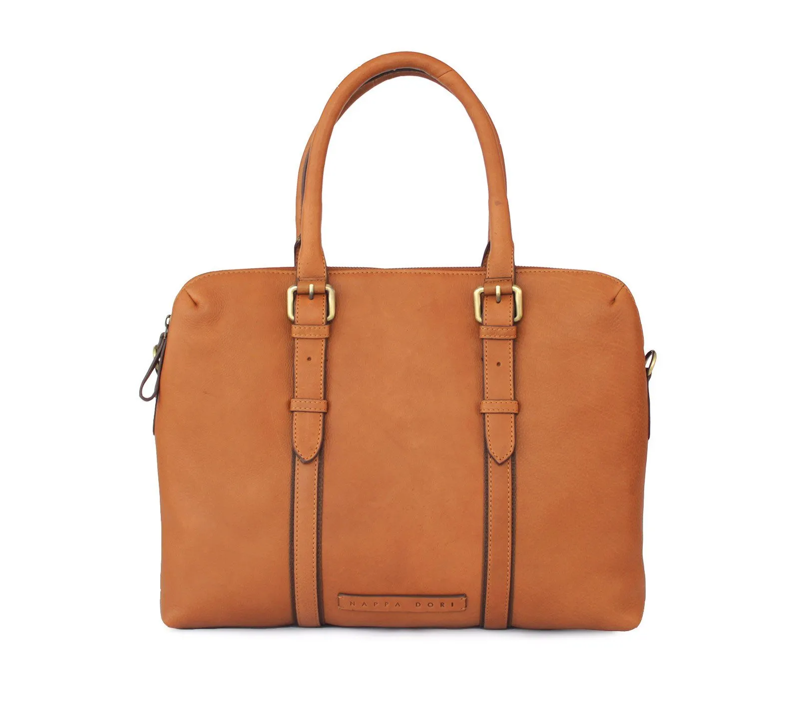 Dual Zip Laptop Bag Leather