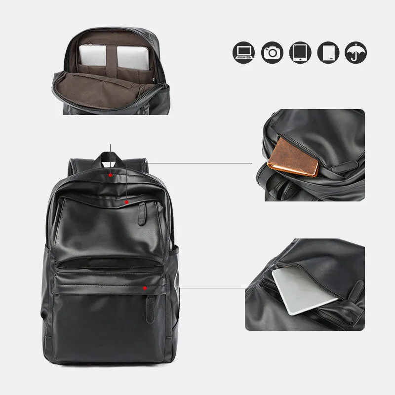 Fashion PU Leather 15.6 Inch Laptop Backpack