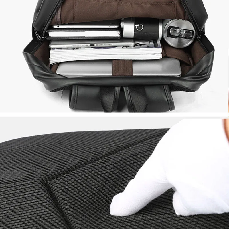 Fashion PU Leather 15.6 Inch Laptop Backpack