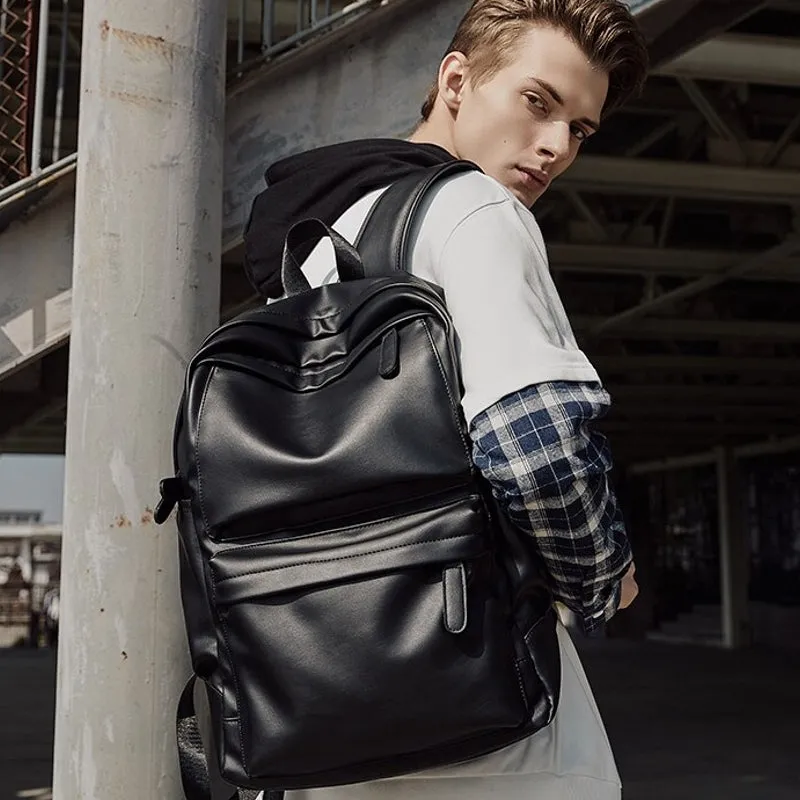 Fashion PU Leather 15.6 Inch Laptop Backpack
