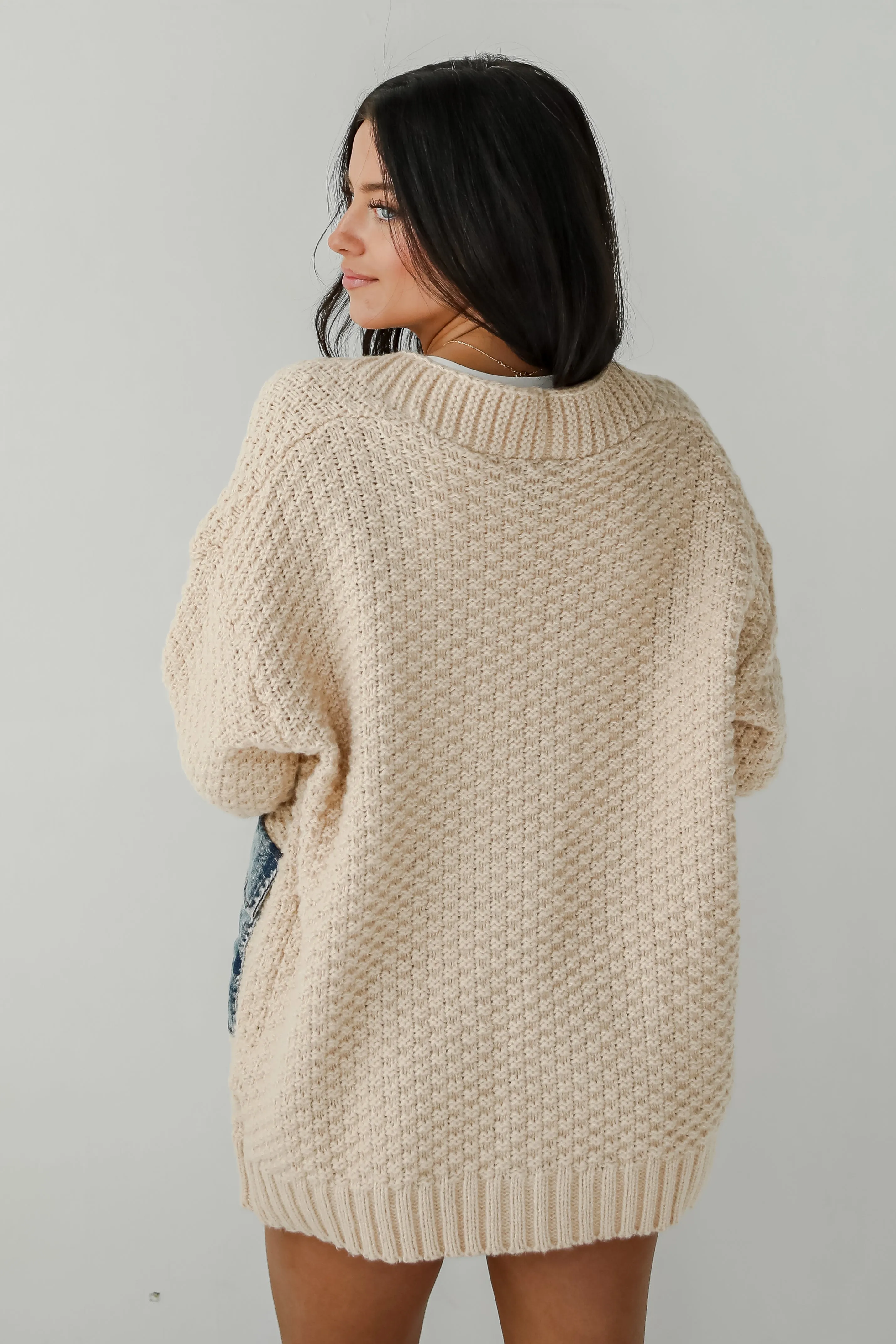 FINAL SALE - Beyond Cozy Cream Oversized Sweater Cardigan