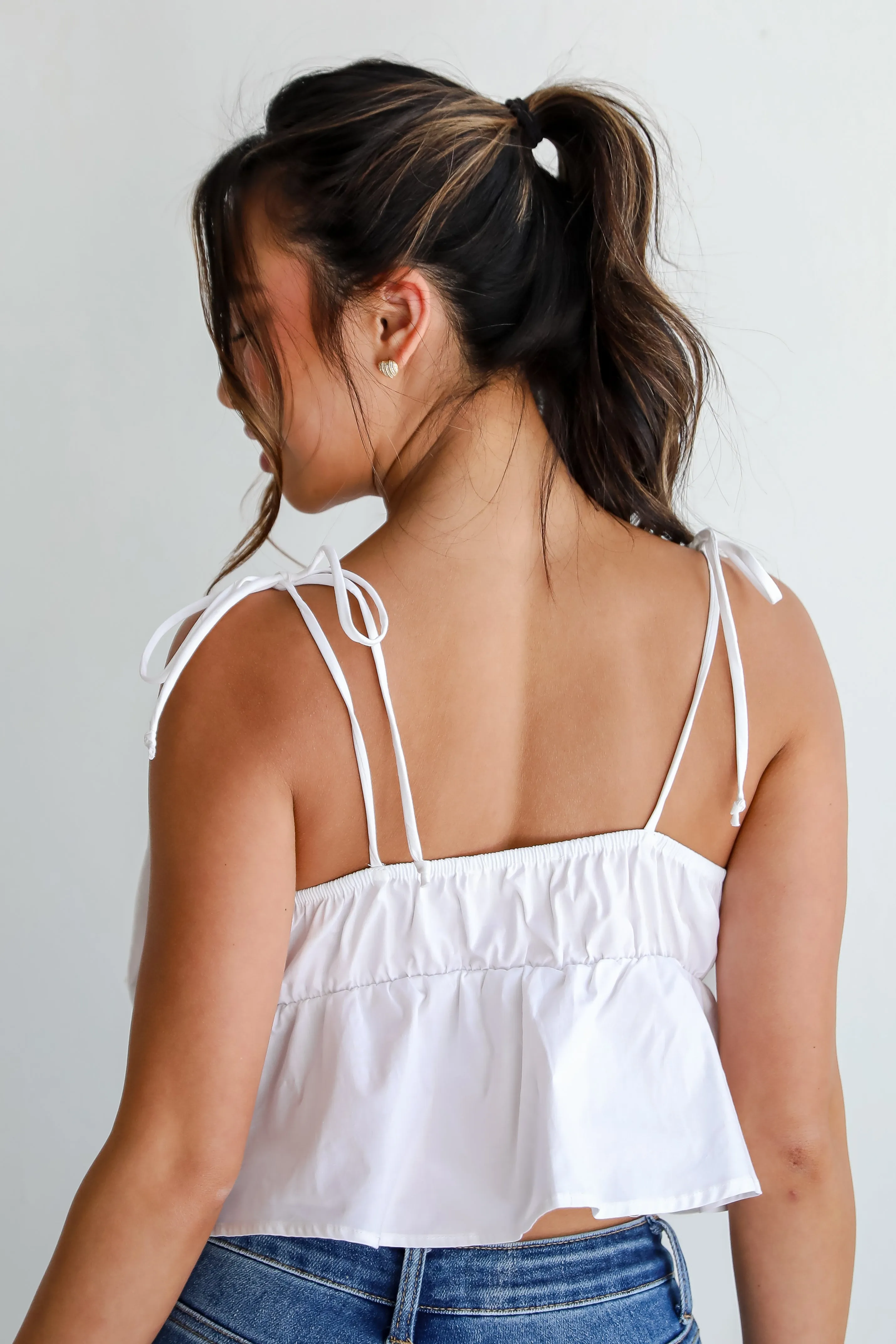 FINAL SALE - Ideal Cuteness White Bow Tank