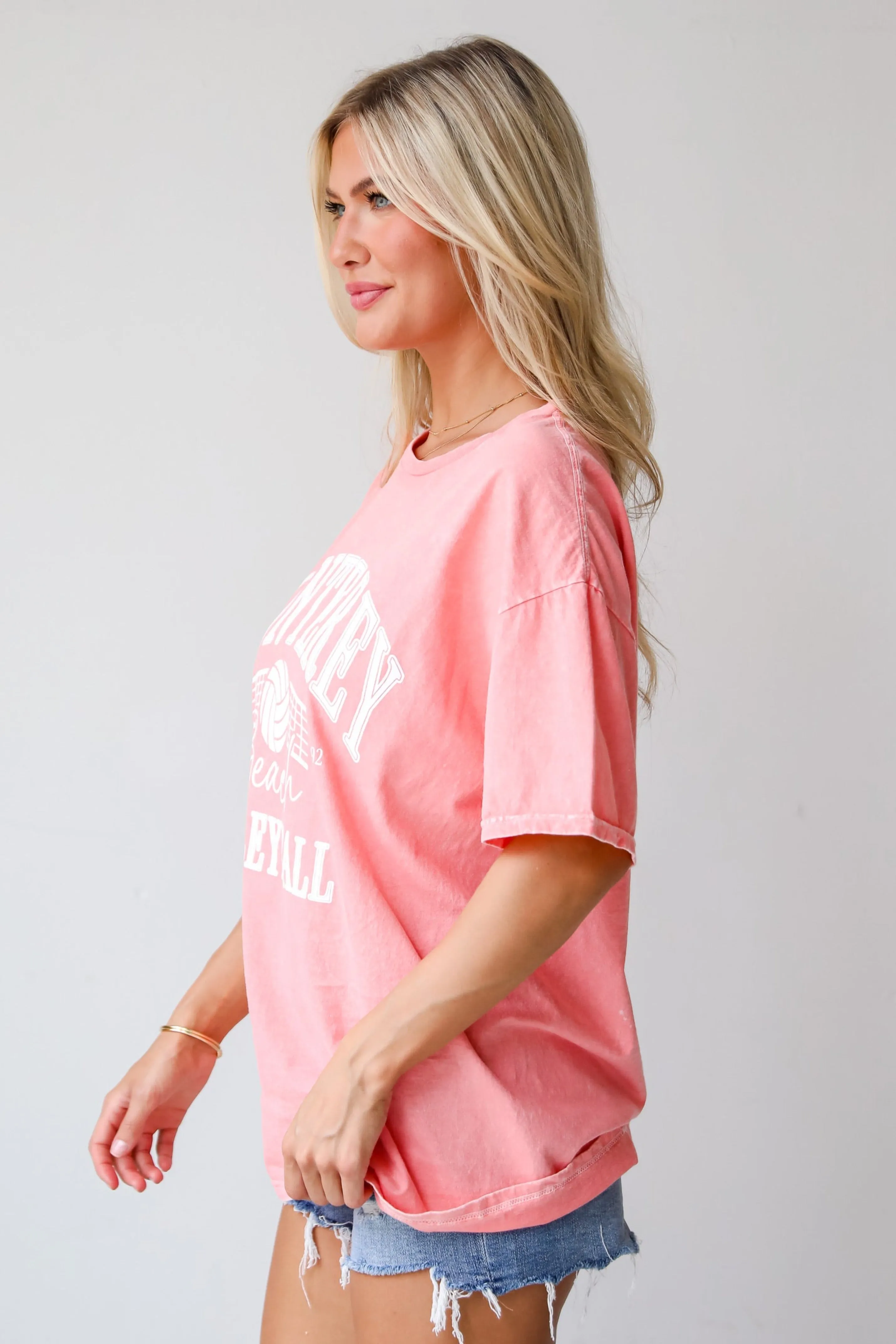 FINAL SALE - Monterey Beach Volleyball Coral Graphic Tee