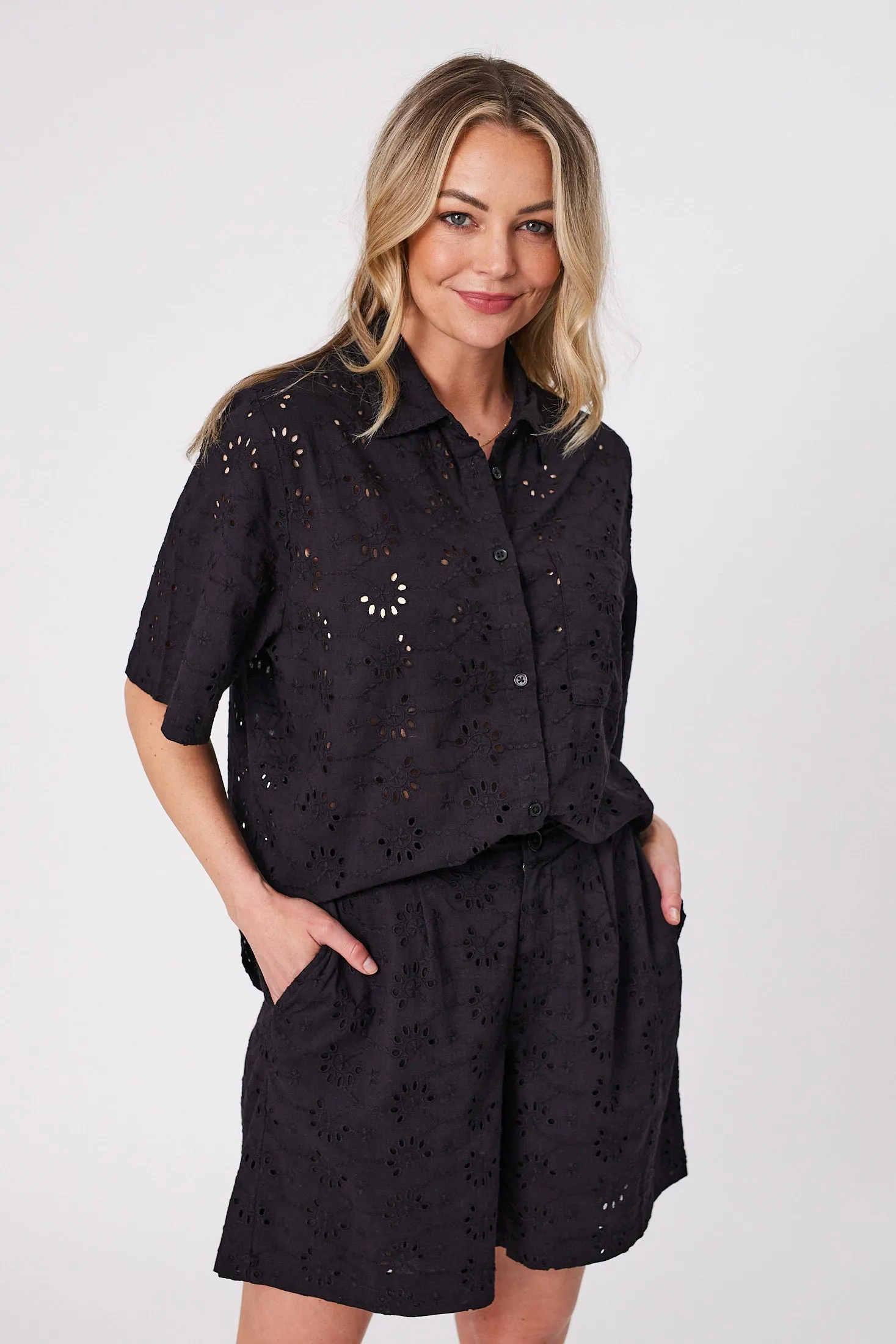 Gloss by Shine On Calliope Broderie Shirt