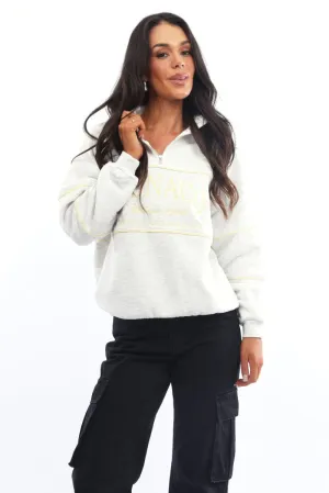 Grey Zip Sweater Funnel Neck Oversized
