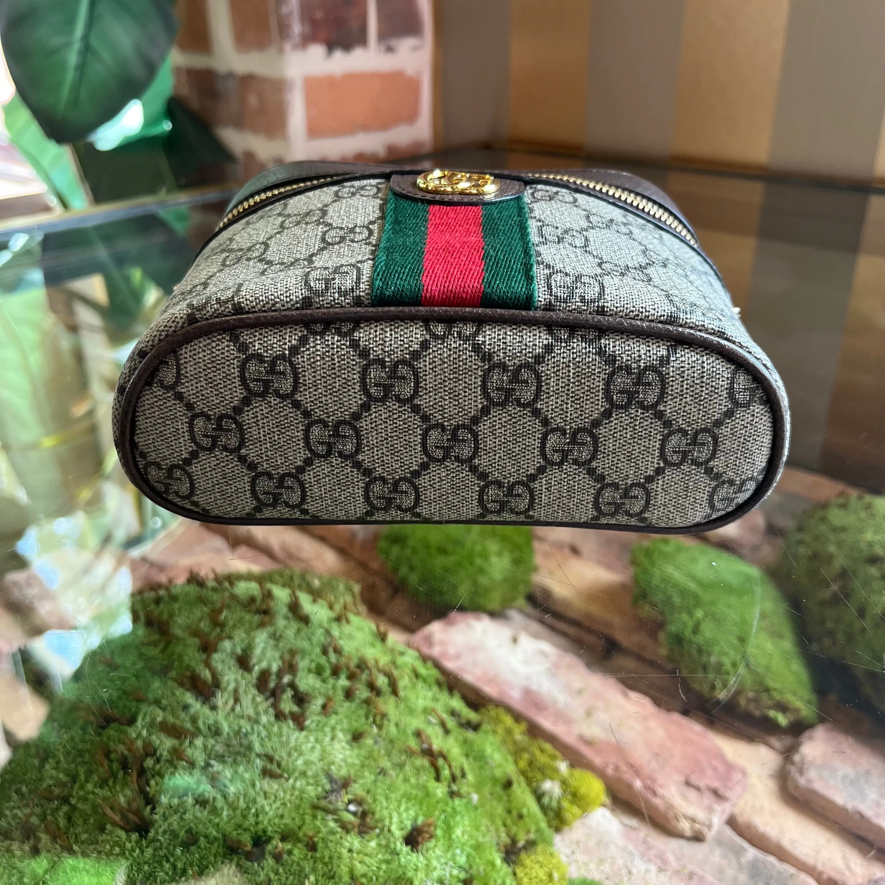 GUCCI Ophidia Chain Belt Bag GG Coated Canvas Small