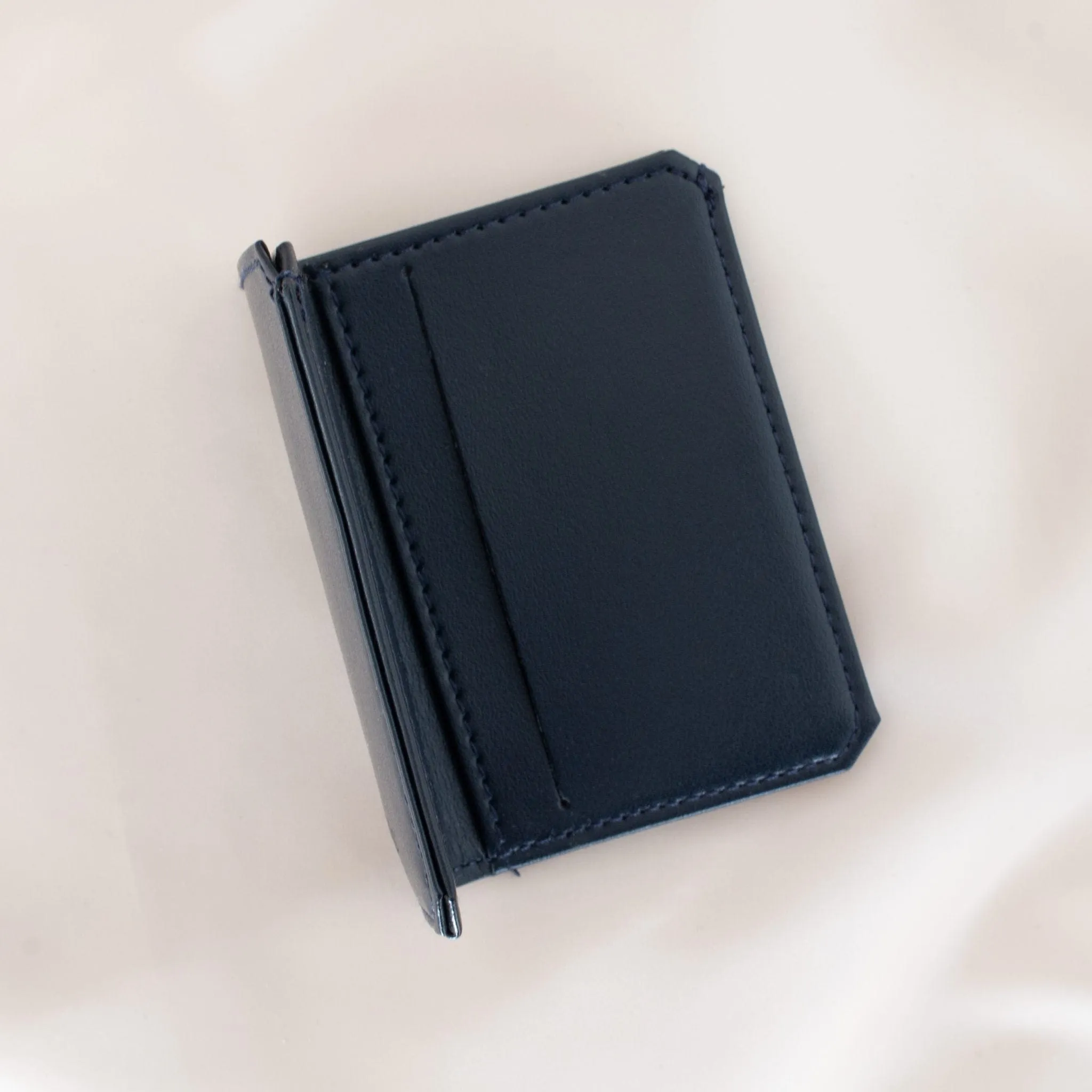Hibiscus Vegan Apple Leather Card Holder | Navy
