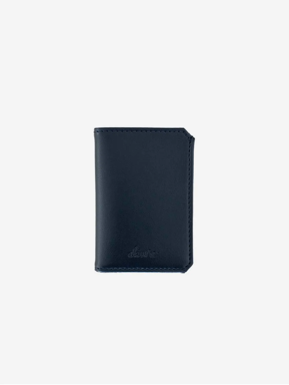 Hibiscus Vegan Apple Leather Card Holder | Navy