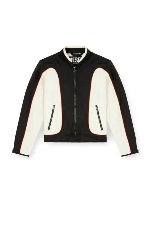 J-Blink-A Colour-block biker jacket with piping White/Black