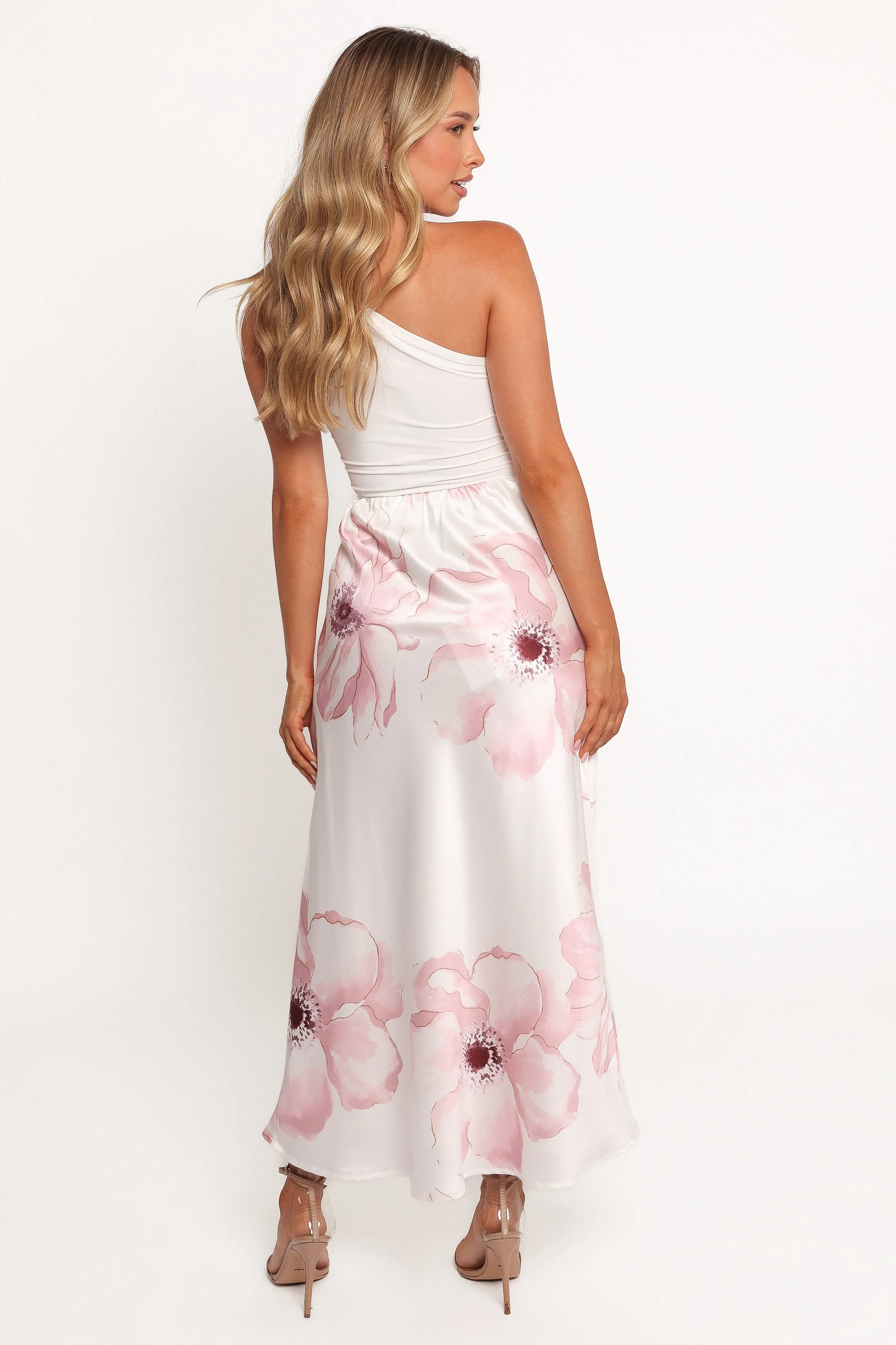 Lila Maxi Skirt - Pink White Floral