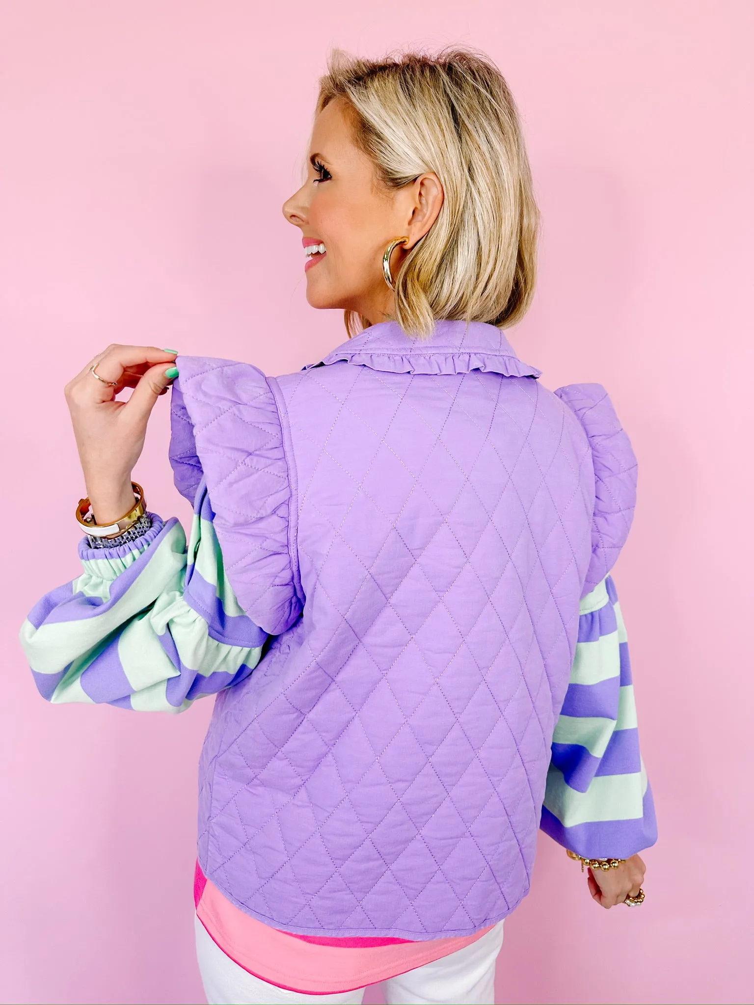 LOLA QUILTED VEST - LAVENDER