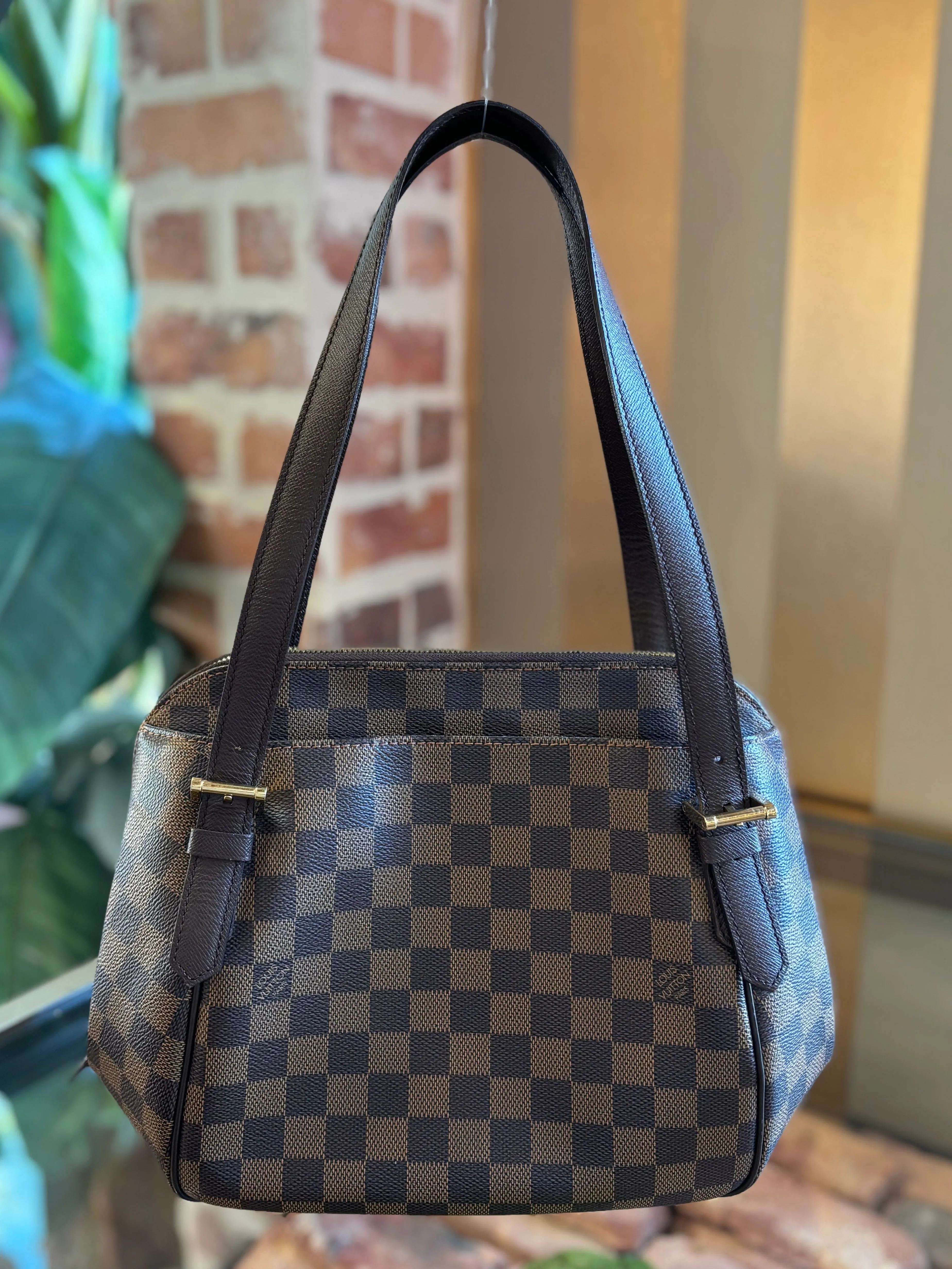 LOUIS VUITTON Damier Ebene Belem MM Shoulder Bag
