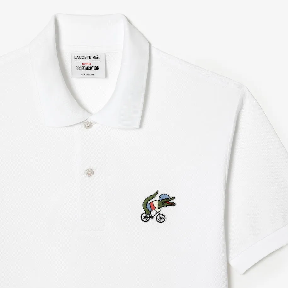 Men’s Lacoste x Netflix Organic Cotton Polo White