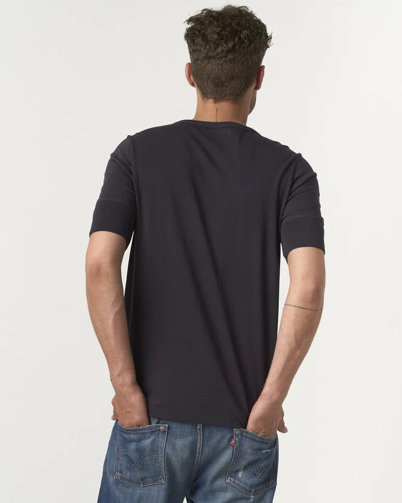 Merz b. Schwanen Good Originals 207 7.2oz Loopwheeled S/S Henley - Charcoal