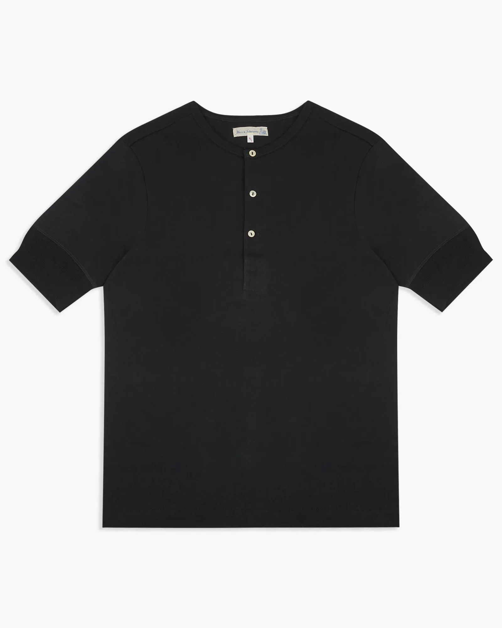 Merz b. Schwanen Good Originals 207 7.2oz Loopwheeled S/S Henley - Charcoal