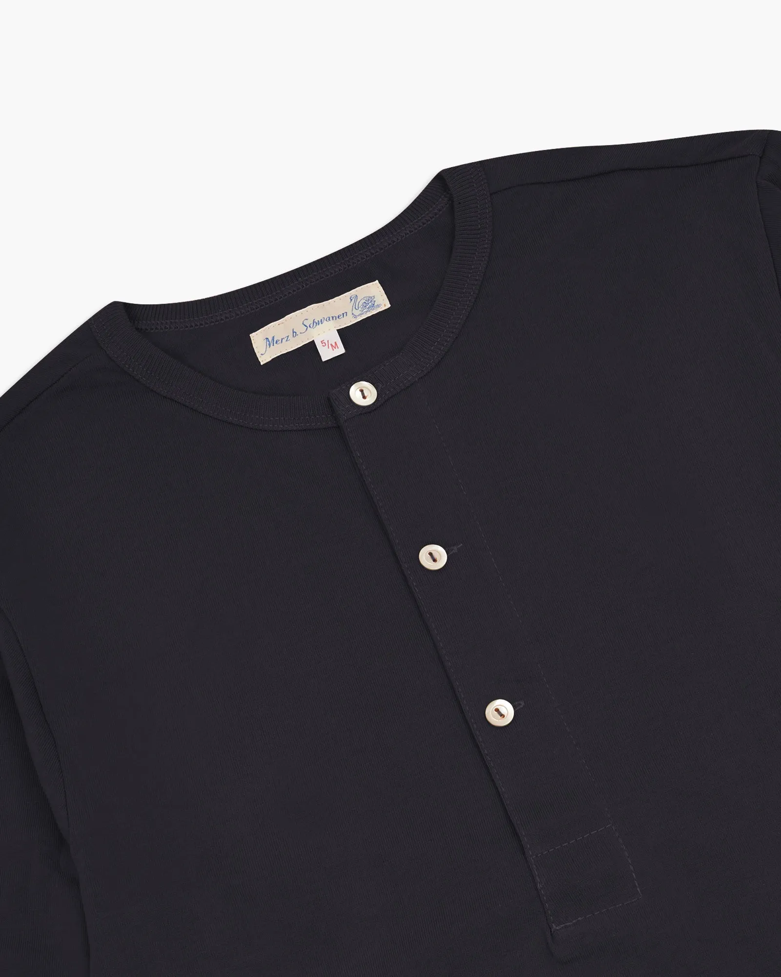 Merz b. Schwanen Good Originals 207 7.2oz Loopwheeled S/S Henley - Charcoal