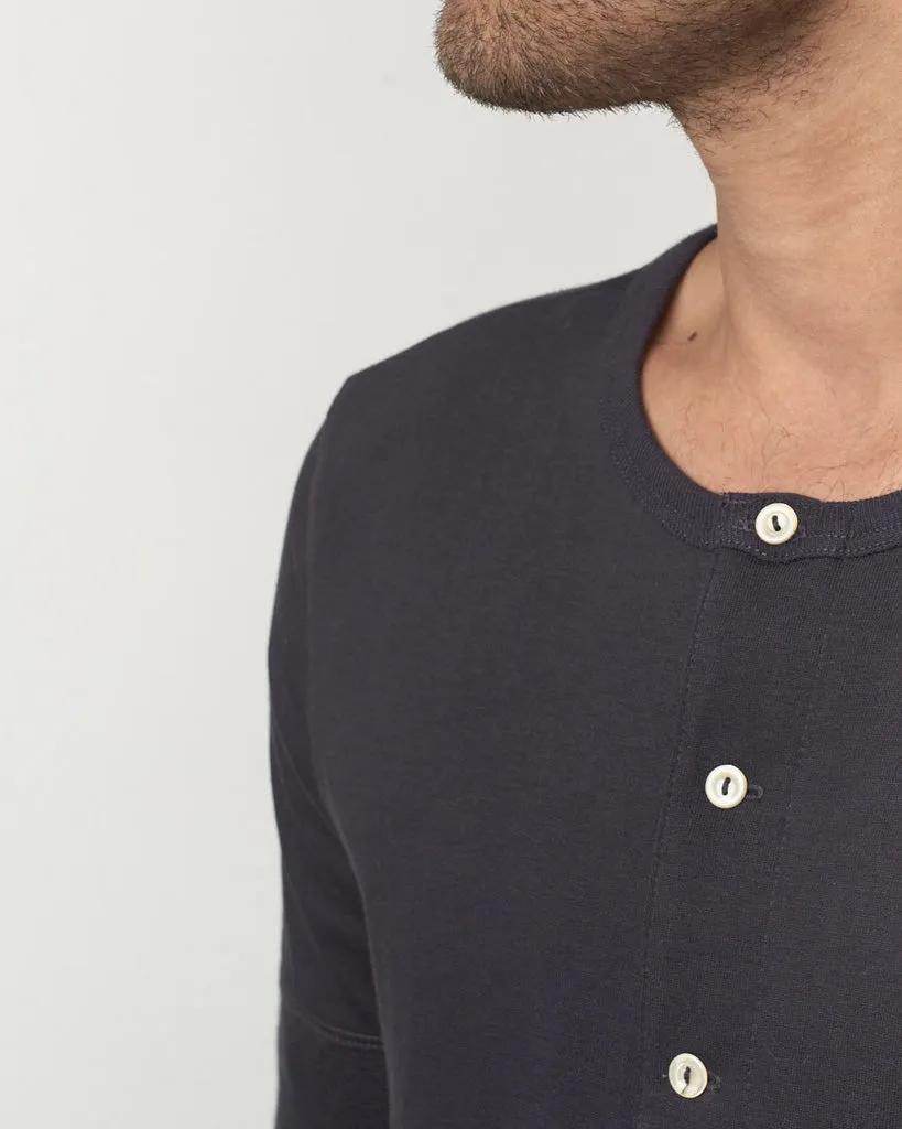 Merz b. Schwanen Good Originals 207 7.2oz Loopwheeled S/S Henley - Charcoal