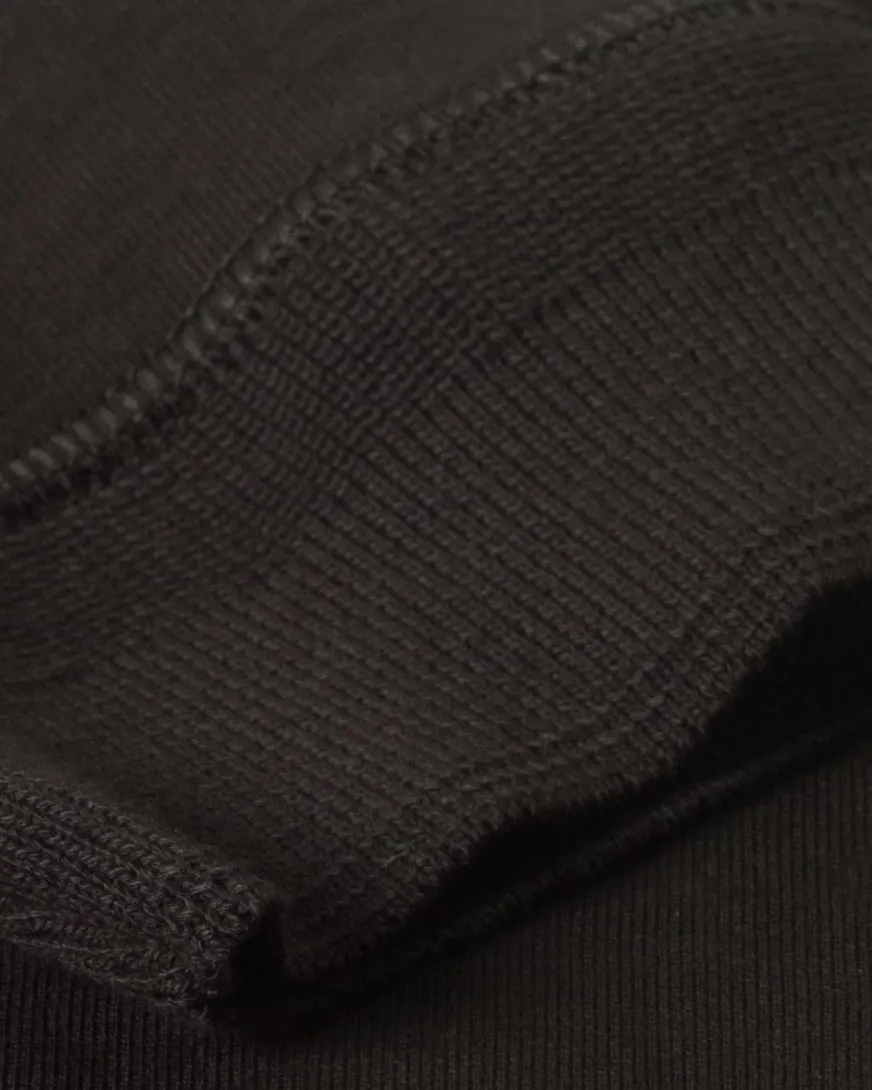 Merz b. Schwanen Good Originals 207 7.2oz Loopwheeled S/S Henley - Deep Black