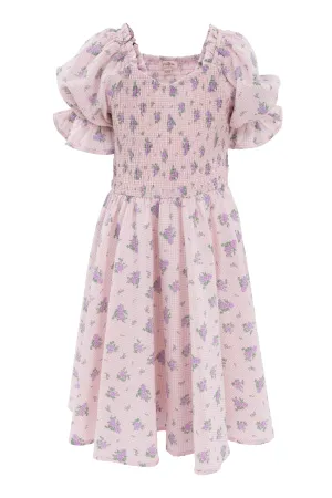 Mini Teagan Dress In Purple Gingham