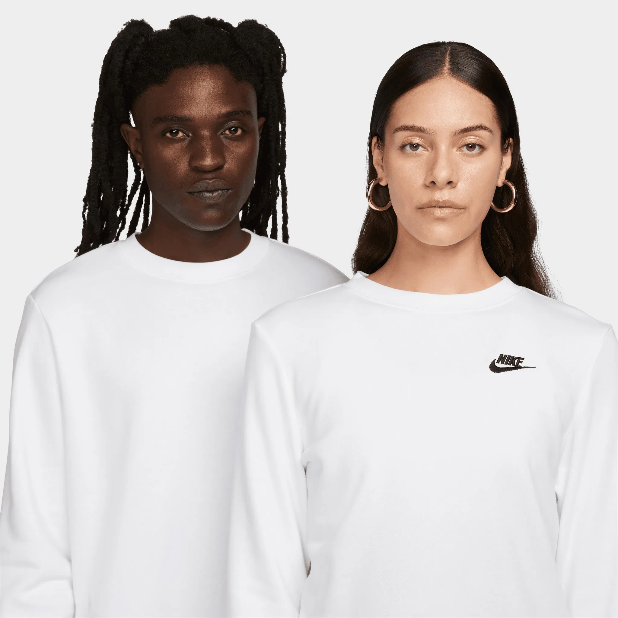 Nike Sportswear Women's Club Fleece Crewneck White / Black