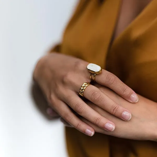 Nina Recycled 925 Sterling Silver Ring | 18ct Gold Plated