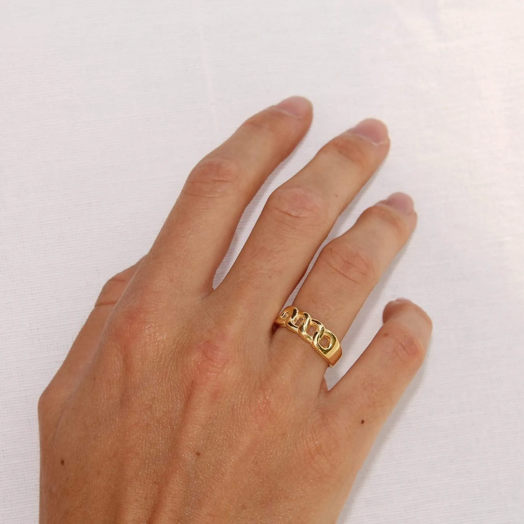 Nina Recycled 925 Sterling Silver Ring | 18ct Gold Plated