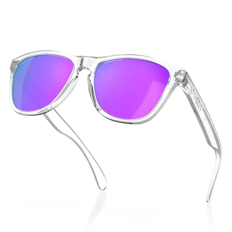 OAKLEY FROGSKINS POLISHED CLEAR W/ PRIZM VIOLET