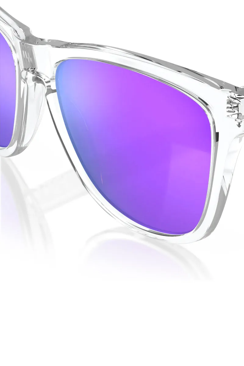 OAKLEY FROGSKINS POLISHED CLEAR W/ PRIZM VIOLET