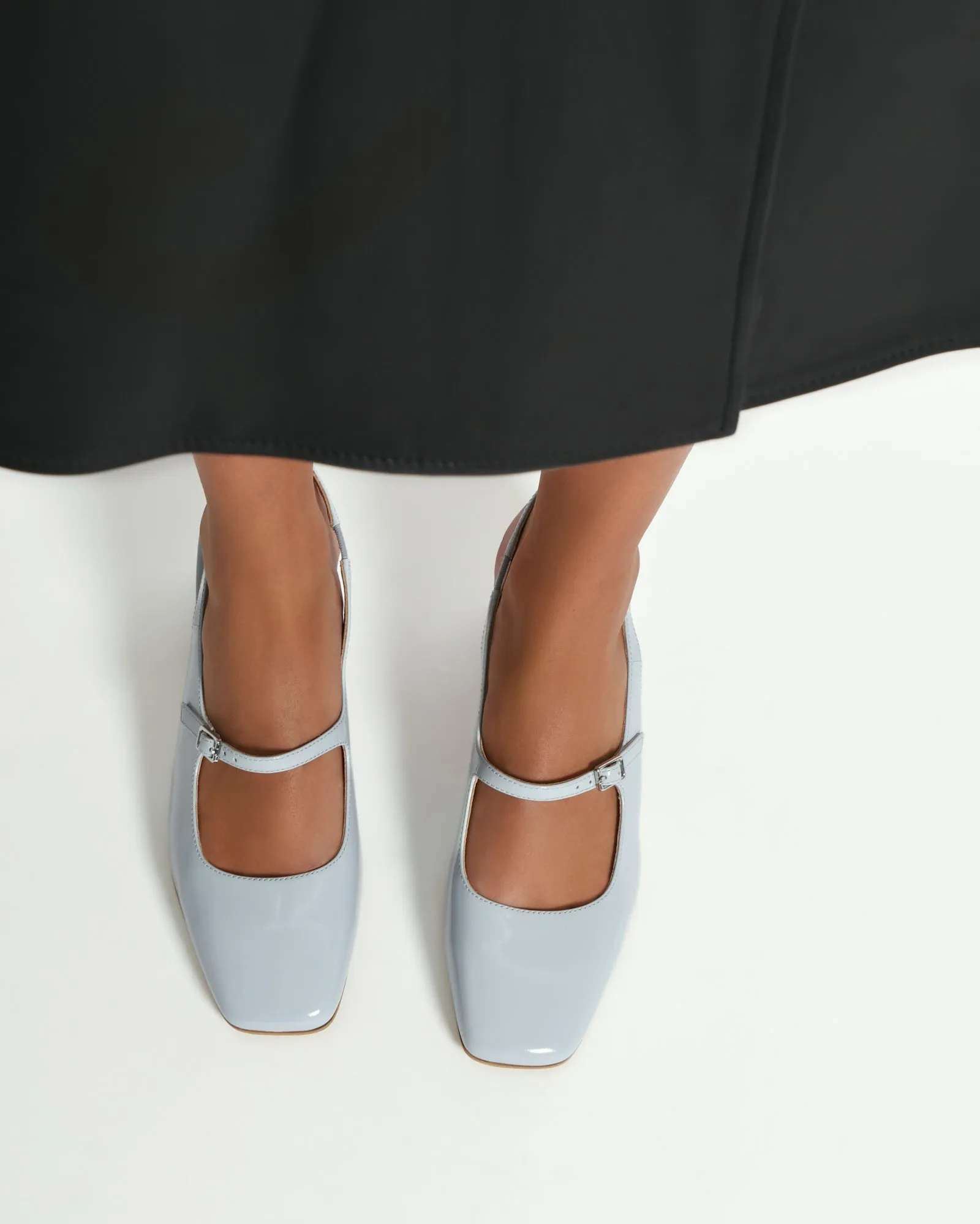 PEGGY LOW HEELS MIST BLUE PATENT