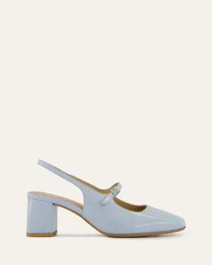 PEGGY LOW HEELS MIST BLUE PATENT