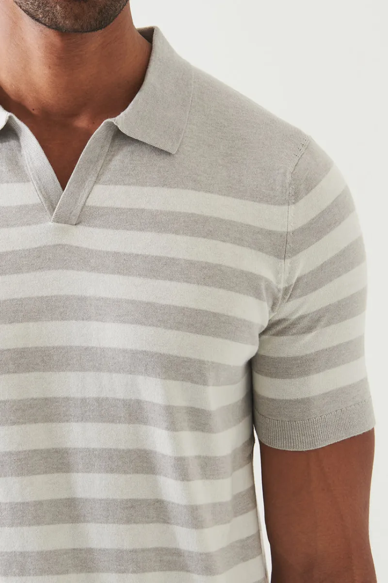Striped Open Polo